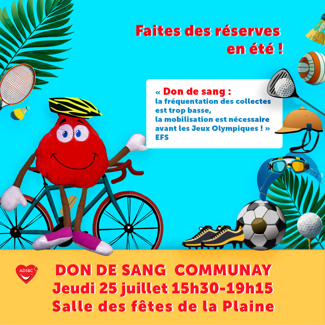 Collecte de sang du 25 juillet à Communay : mobilisation avant les JO